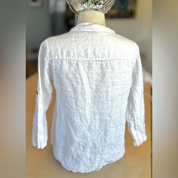 VIOLA BORGHI PLEATED V NECK BLOUSE - Picture 5 of 13